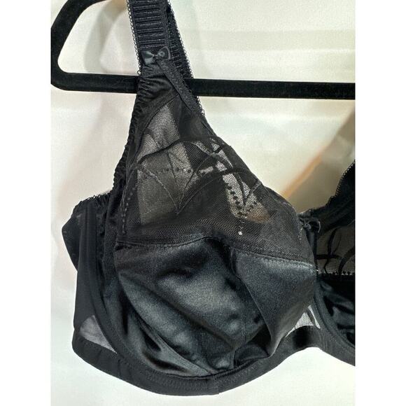 Elomi Cate Side Support Lace Unlined Unwired Bra 46DD Black - Picture 4 of 9